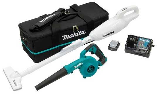 MAKITA RINKINYS 12V pūstuvas UB100D + DULKIŲ SIurblys CL108FD 1x2,0Ah KREPŠELIS CLX245SAX1