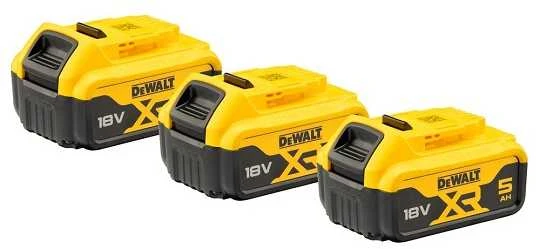 Akumuliatorinių įrankių rinkinys DeWalt DCK502P3-QW; 18 V; 90 Nm; 208 Nm; 165 mm; 3x5,0 Ah akum.