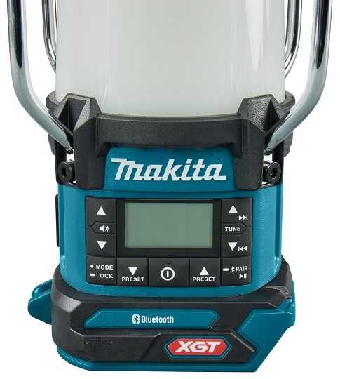 įkraunamas radijo imtuvas su 360' lempa ir žibintuvėliu, 40V max XGT, FM, Makita [MR010GZ] Li-Ion, Bluetooth