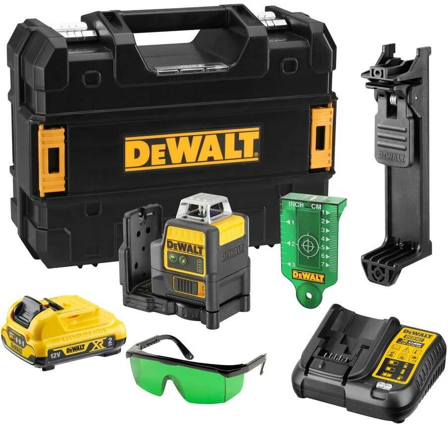 Lazerinis nivelyras DeWalt DCE0811D1G, žalias, 1x2.0Ah