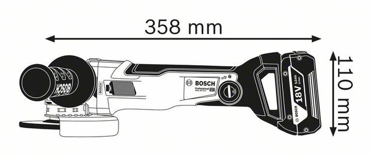 Akumuliatorinis kampinis šlifuoklis su X-LOCK Bosch GWX 18V-10 SC Professional (06017B0400)