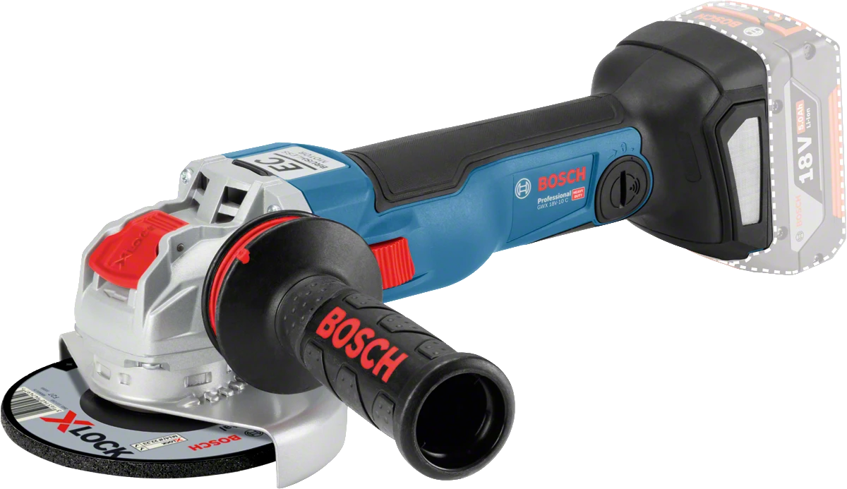 Akumuliatorinis kampinis šlifuoklis su X-LOCK Bosch GWX 18V-10 SC Professional (06017B0400)