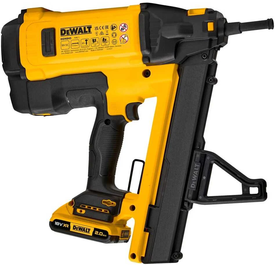 DeWalt viniakalis su 18V XR akumuliatoriumi iš šono