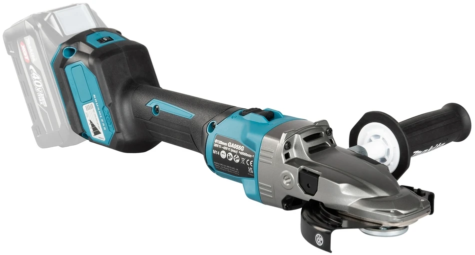 Makita akumuliatorinis XGT® kampinis šlifuoklis su plokščiu reduktoriaus korpusu (GA055GZ01)