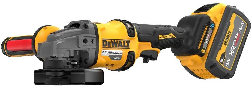 Kampinis šlifuoklis DeWalt XR FLEXVOLT; 54 V; 2x9,0 Ah akum.