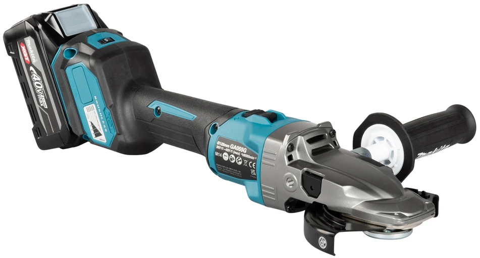 Makita akumuliatorinis XGT® kampinis šlifuoklis su plokščiu reduktoriaus korpusu (GA055GZ01)