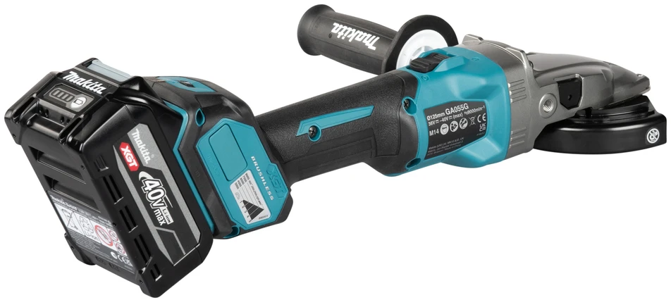 Makita akumuliatorinis XGT® kampinis šlifuoklis su plokščiu reduktoriaus korpusu (GA055GZ01)