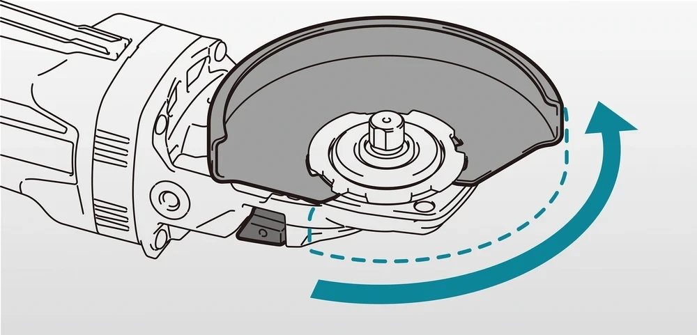 Makita akumuliatorinis XGT® kampinis šlifuoklis su plokščiu reduktoriaus korpusu (GA055GZ01)