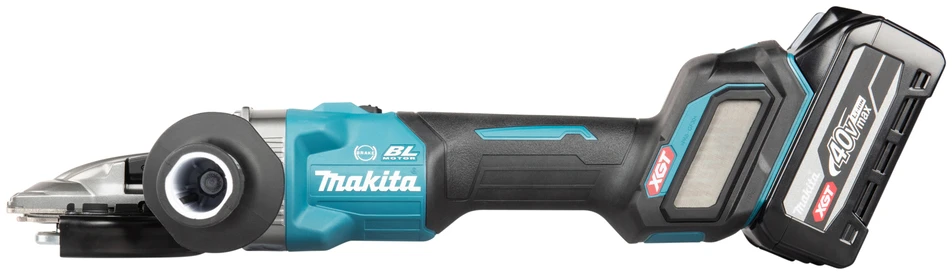 Makita akumuliatorinis XGT® kampinis šlifuoklis su plokščiu reduktoriaus korpusu (GA055GZ01)
