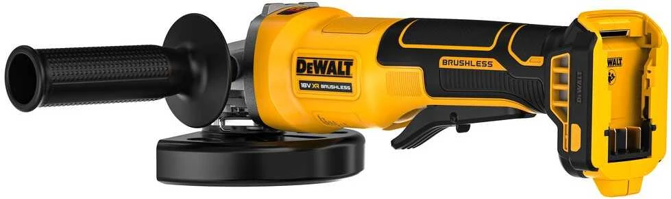 Akumuliatorinis kampinis šlifuoklis DeWalt DCG408NT-XJ; 18 V; 125 mm (Be akumuliatoriaus ir pakrovėjo)