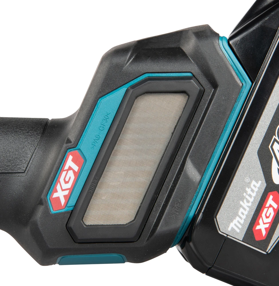 Makita akumuliatorinis XGT® kampinis šlifuoklis su plokščiu reduktoriaus korpusu (GA055GZ01)