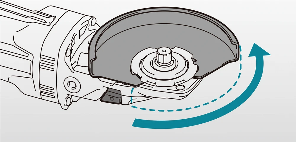 Makita akumuliatorinis XGT® kampinis šlifuoklis su plokščiu reduktoriaus korpusu (GA055GZ01)