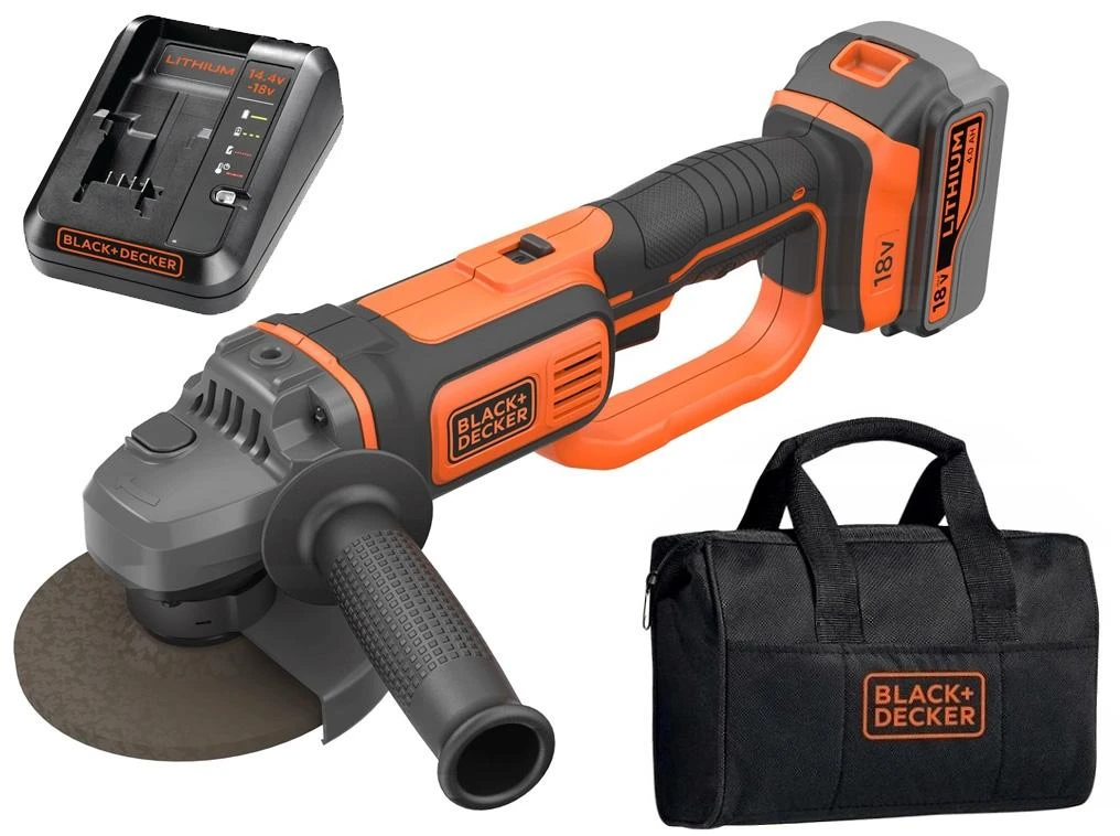 Black & Decker Juodas & Decker Juodas & Decker Juodas & Decker akumuliatorinis kampinis šlifuoklis BCG720M1 - 18Volt