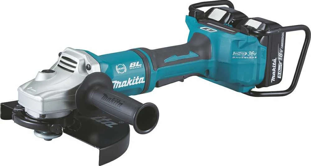 Makita 230 mm kampinis šlifuoklis su dviguba baterija