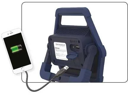 įkraunama COB LED darbo lempa 900 liumenų, USB Powerbank, MINI MAX PROMO Scangrip [49.0530] ribotas leidimas