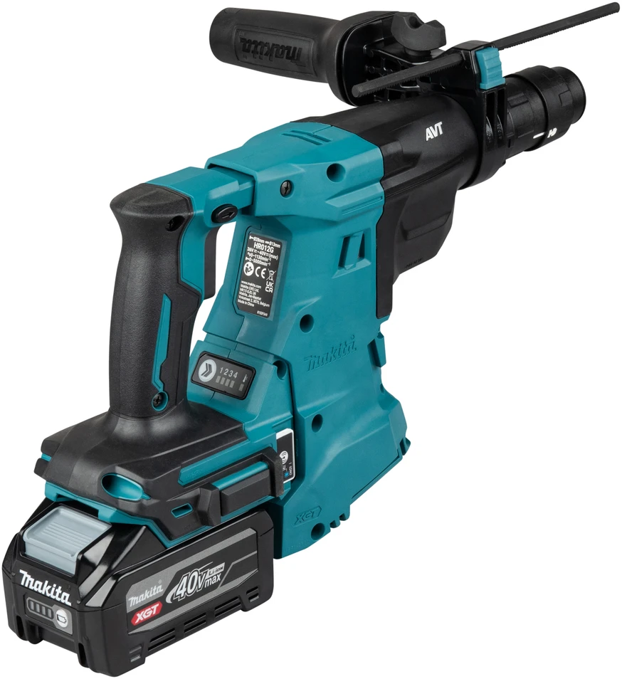 Makita HR012GZ Perforatorius XGT, 3,3 J, 28mm; 4,0kg, bešepetėlinis variklis, greitojo keitimo griebtuvas, AFT; AWS (be AWS lusto); AVT; XPT; "Z" versija - komplektuojamas be akumuliatoriaus ir kroviklio