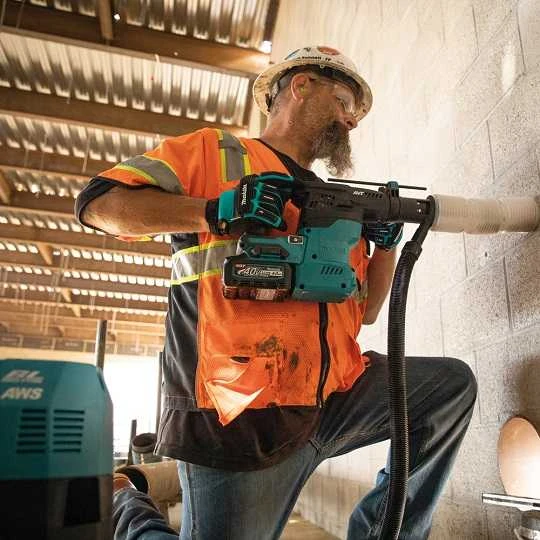 Akumuliatorinė smūginė gręžimo mašina su SDS+ kalteliu, 40V max XGT, Makita [HR009GM203] 2x4,0Ah, Li-ion, AWS, Bluetooth