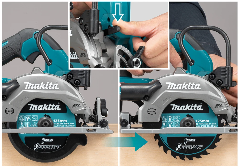 Makita HS014GZ Diskinis pjūklas, XGT, ø125x20mm, 47 mm, AWS (be AWS lusto), bešepetėlinis variklis, "Z" versija - komplektuojamas be akumuliatoriaus ir kroviklio