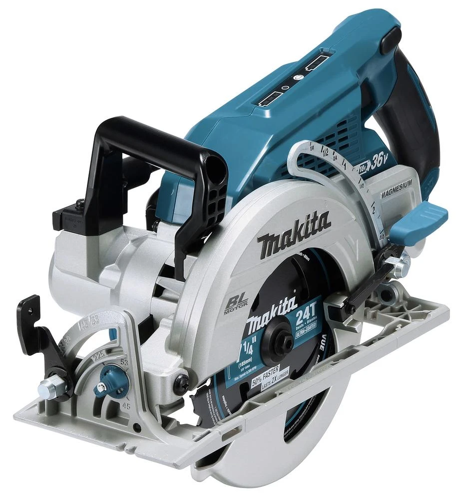Makita DRS780Z Akumuliatorinis diskinis pjūklas, 2x18V, 65 mm, ø185x30mm, Be akumuliatorių ir kroviklio!