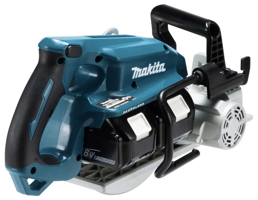Makita DRS780Z Akumuliatorinis diskinis pjūklas, 2x18V, 65 mm, ø185x30mm, Be akumuliatorių ir kroviklio!