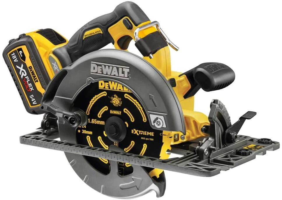 De Walt Akumuliatorinis diskinis pjūklas DeWalt DCS579X2-QW; 54 V; 2x9,0 Ah akum.