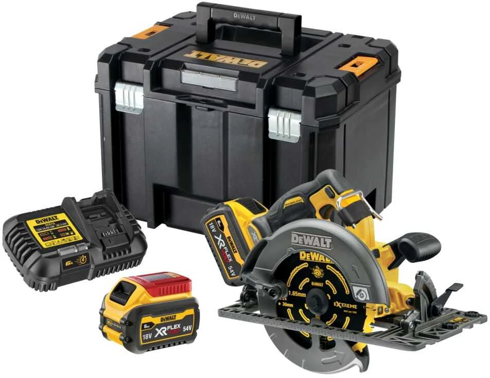 De Walt Akumuliatorinis diskinis pjūklas DeWalt DCS579X2-QW; 54 V; 2x9,0 Ah akum.