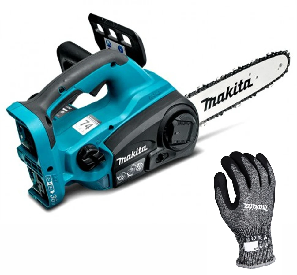 Grandininis pjūklas akumuliatorinė pjūklas grandininis 30cm, 2x18V Li-Ion LXT Makita [DUC302Z] + Dovana rękawice