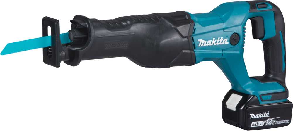 Akumuliatorinis tiesinis pjūklas Makita DJR186RTE; 18 V; 2x5,0 Ah akum.