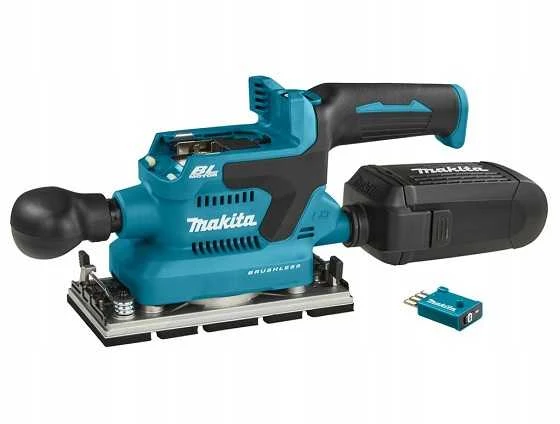 Makita DBO381ZU Akumuliatorinis vibracinis šlifuoklis 18V, 93X185mm, AWS (su AWS lustu), Be akumuliatorių ir kroviklio!