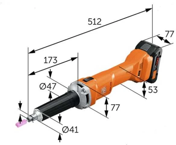 Akumuliatorinis tiesinis šlifuoklis FEIN AGSZ 18-280 LBL