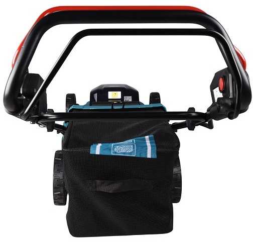 Akumuliatorinė vejapjovė Makita DLM480CT2 2x 18 V, 48 cm, DC18SH įkroviklis 2x 5,0 Ah Li-ion akumuliatioriams, 4/1 (Pjovimas/Surinkimas/Mulčiavimas/Galinis išmetimas), Plastikinis korpusas