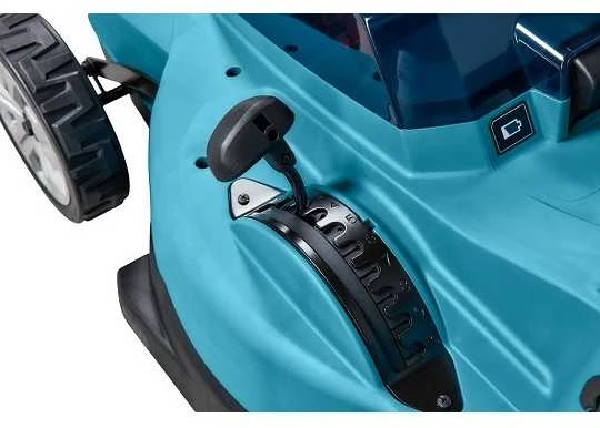 Akumuliatorinė vejapjovė Makita DLM480CT2 2x 18 V, 48 cm, DC18SH įkroviklis 2x 5,0 Ah Li-ion akumuliatioriams, 4/1 (Pjovimas/Surinkimas/Mulčiavimas/Galinis išmetimas), Plastikinis korpusas