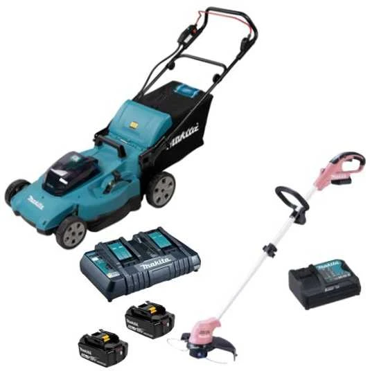 Akumuliatorinė vejapjovė Makita DLM538CT2; 2x18 V; 2x5,0 Ah akum.