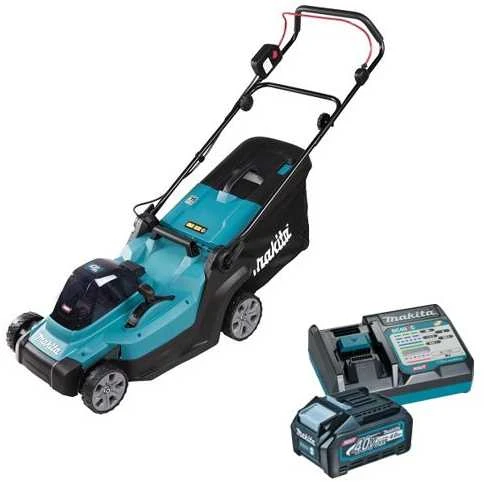 Makita LM004GM103 akumuliatorinė vejapjovė 40Vmax, XGT, 43cm, 1X4,0Ah ličio jonų akumuliatorius DC40RC, 3 viename (pjovimas / surinkimas / mulčiavimas), plastikinis korpusas