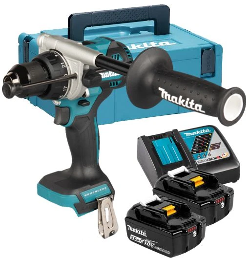 Makita DHP492RTJ Akumuliatorinis smūginis gręžtuvas 18V, BL-motor, Max 141 Nm, 130/65NM, 2x5,0Ah, DC18RC, MAKPACK