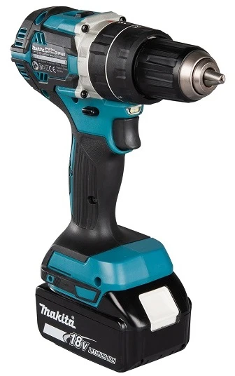 akumuliatorinė wiertarko-wkrętarka smūginis 18V, Makita [DHP484RTJ] 2x5,0Ah, + Dovana