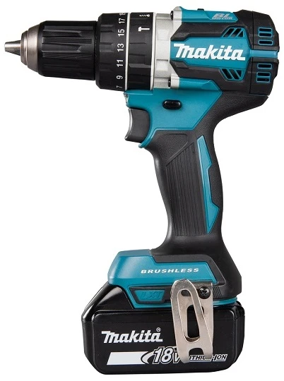akumuliatorinė wiertarko-wkrętarka smūginis 18V, Makita [DHP484RTJ] 2x5,0Ah, + Dovana