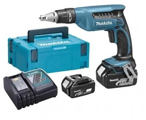 MAKITA ATSUKTUKAS KARTONUI IR GIPS LONDOMS 18V 2x3,0Ah LI-ION MAKPAC DFS451RFJ