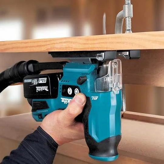 Makita DJV185Z Akumuliatorinis siaurapjūklis 18 V Li-ion, BL-motor, Cilindro formos rankena, Be akumuliatorių ir kroviklio!
