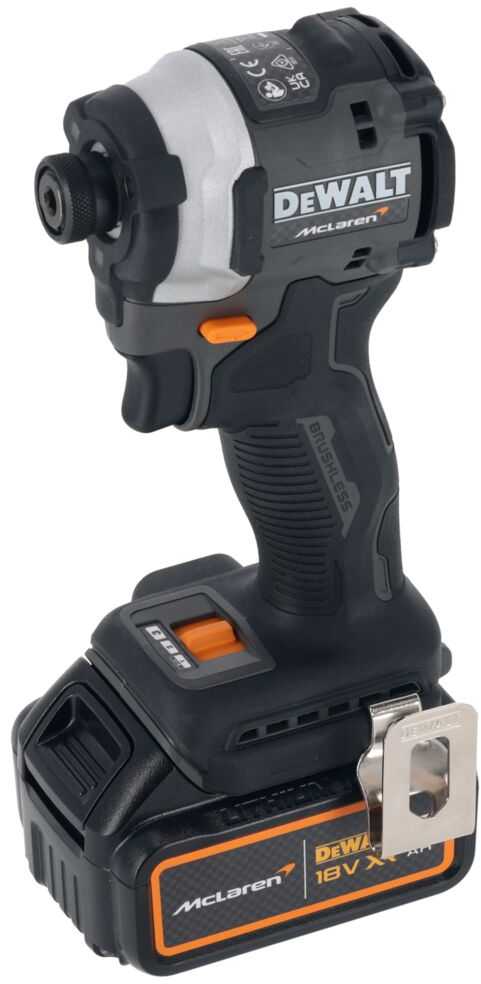 akumuliatorinė zakrętarka smūginis 1/4", 18V, 1x4Ah, XR, DeWalt [DCF85MM1T-QW] edycja MCLAREN