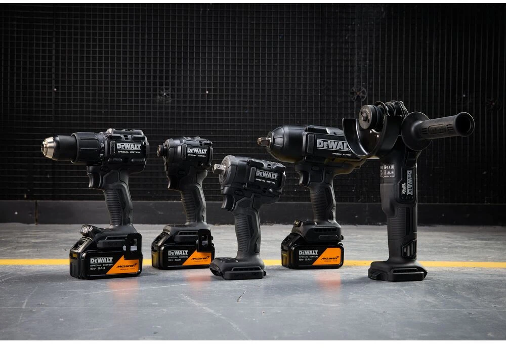 Akumuliatorinis komplektas Combo DCD86M + DCF86M + DCF99M + DCF92M + DCG45M, 3x5Ah, 18V XR, DEWALT [DCK5222MP3T-QW] edycja MCLAREN