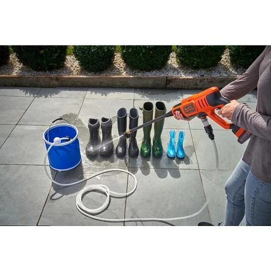 Black & Decker Juodas & Decker Aukšto slėgio plovykla akumuliatorinė 18V Juodas & Decker [BCPC18D1-QW] 2Ah, Li-Ion