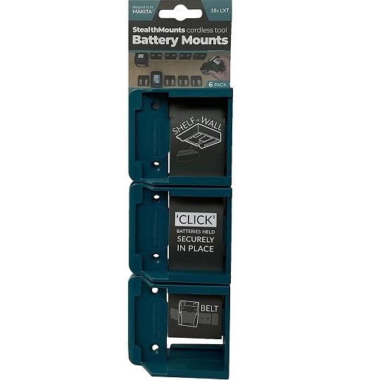 Makita 18V LXT baterijų laikikliai, StealthMounts [BM-MK18-BLU-6] 6 vnt ...