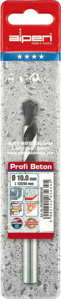 Alpen profesionalus Widia grąžtas su cilindrine rankena Profi Beton, 2 kraštų, 14-150/90mm [0018801400100]