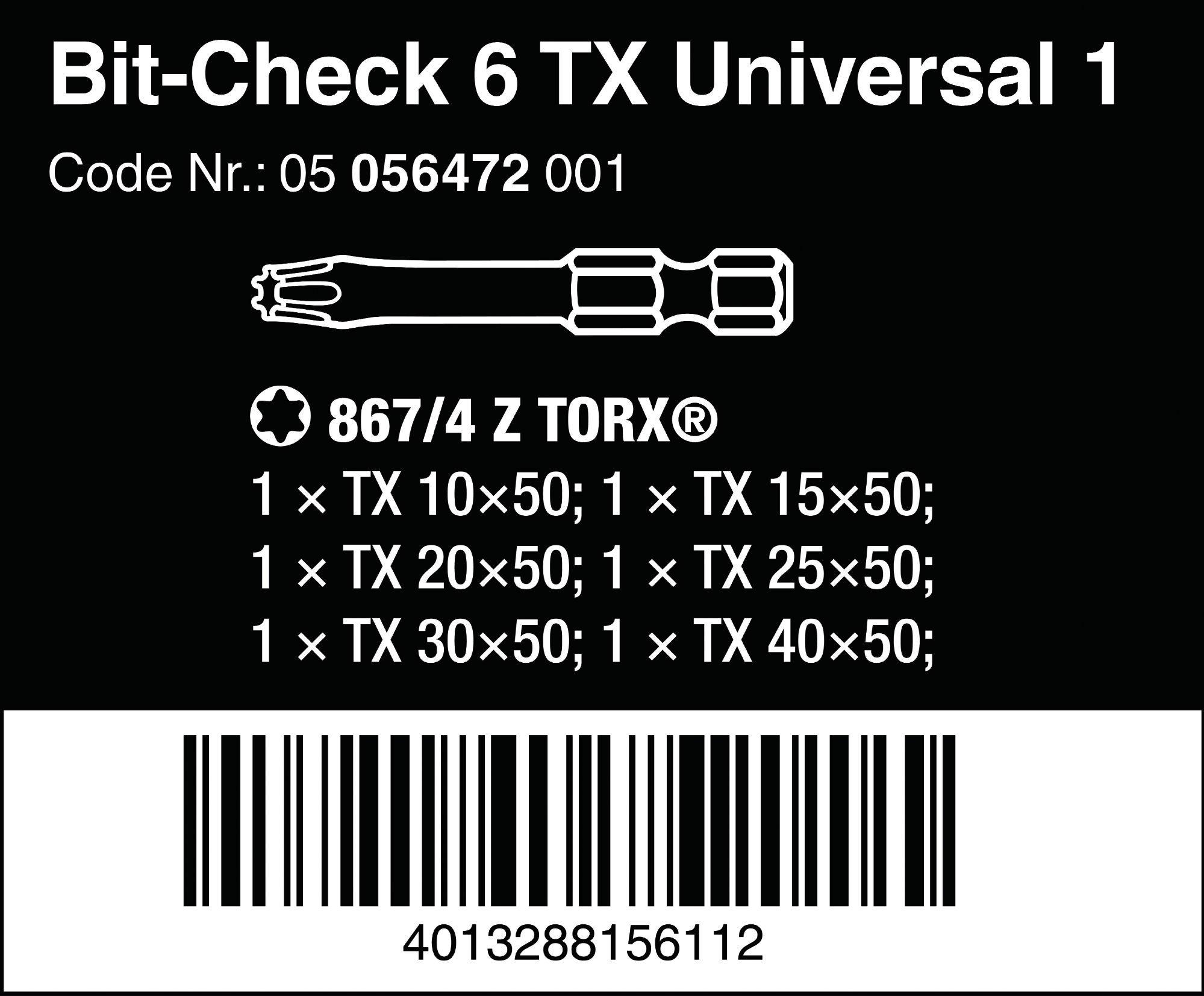 WERA Bit-Check 6 TX universalus 1