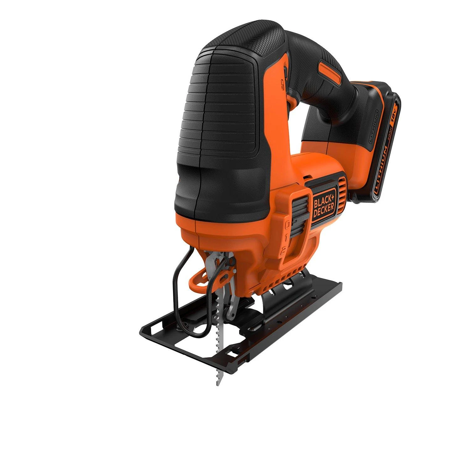 Black & Decker akumuliatorinis siaurapjūklis su 18V baterija