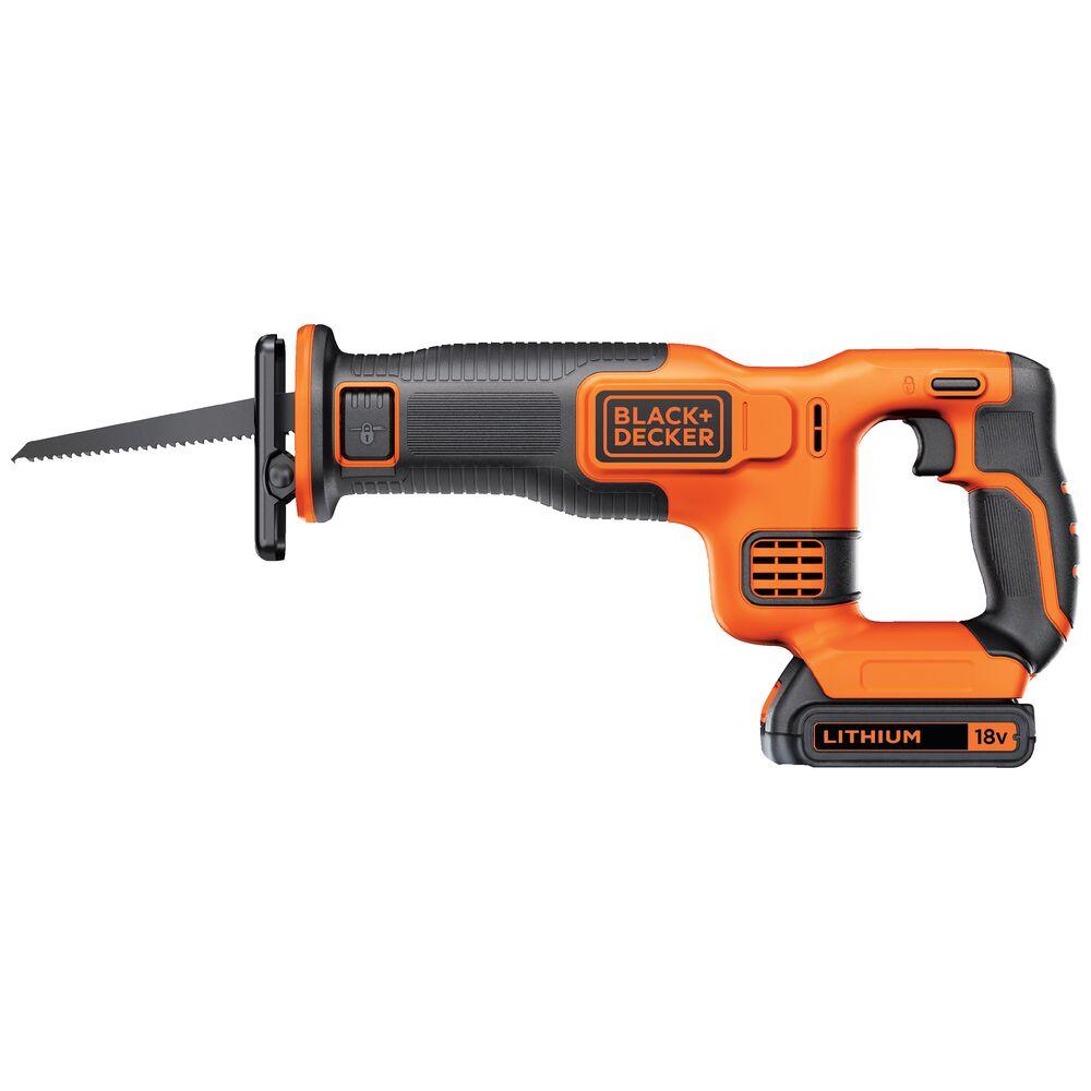 Black & Decker Juodas & Decker Akumuliatorinis tiesinis pjūklas Juodas & Decker; 18 V; 1x1,5 Ah akum.