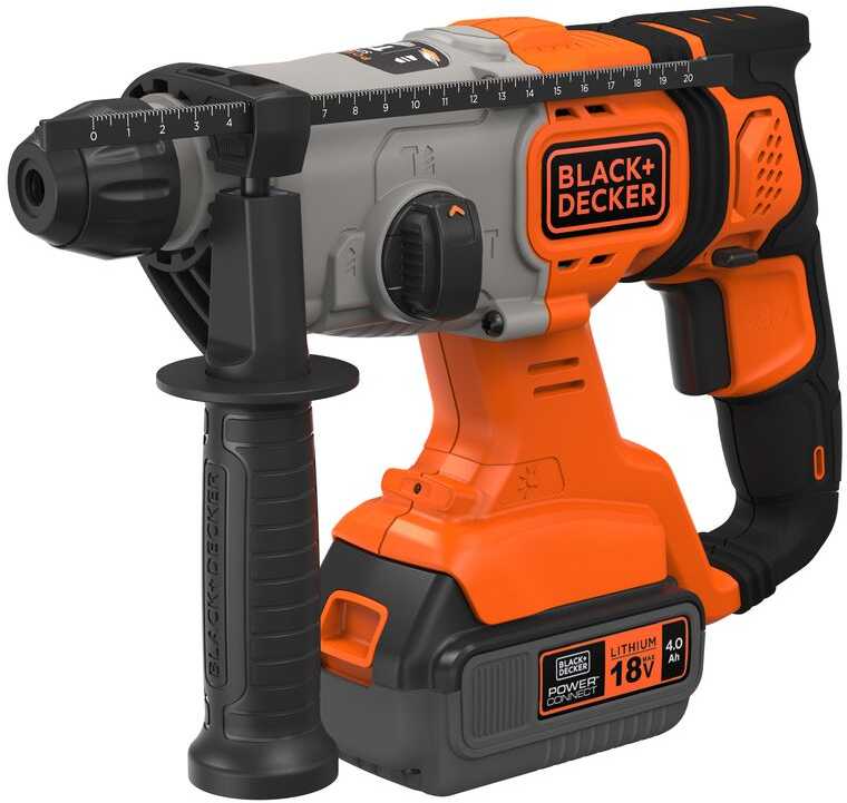 Black & Decker Juodas & Decker Akumuliatorinis SDS+ smūginis gręžtuvas, 18 V, 4,0 Ah, Juodas & Decker [BCD900M1K-QW]