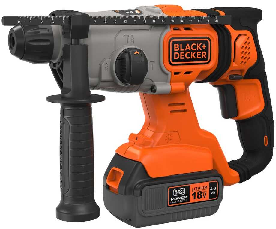 Black & Decker Juodas & Decker Akumuliatorinis SDS+ smūginis gręžtuvas, 18 V, 4,0 Ah, Juodas & Decker [BCD900M1K-QW]