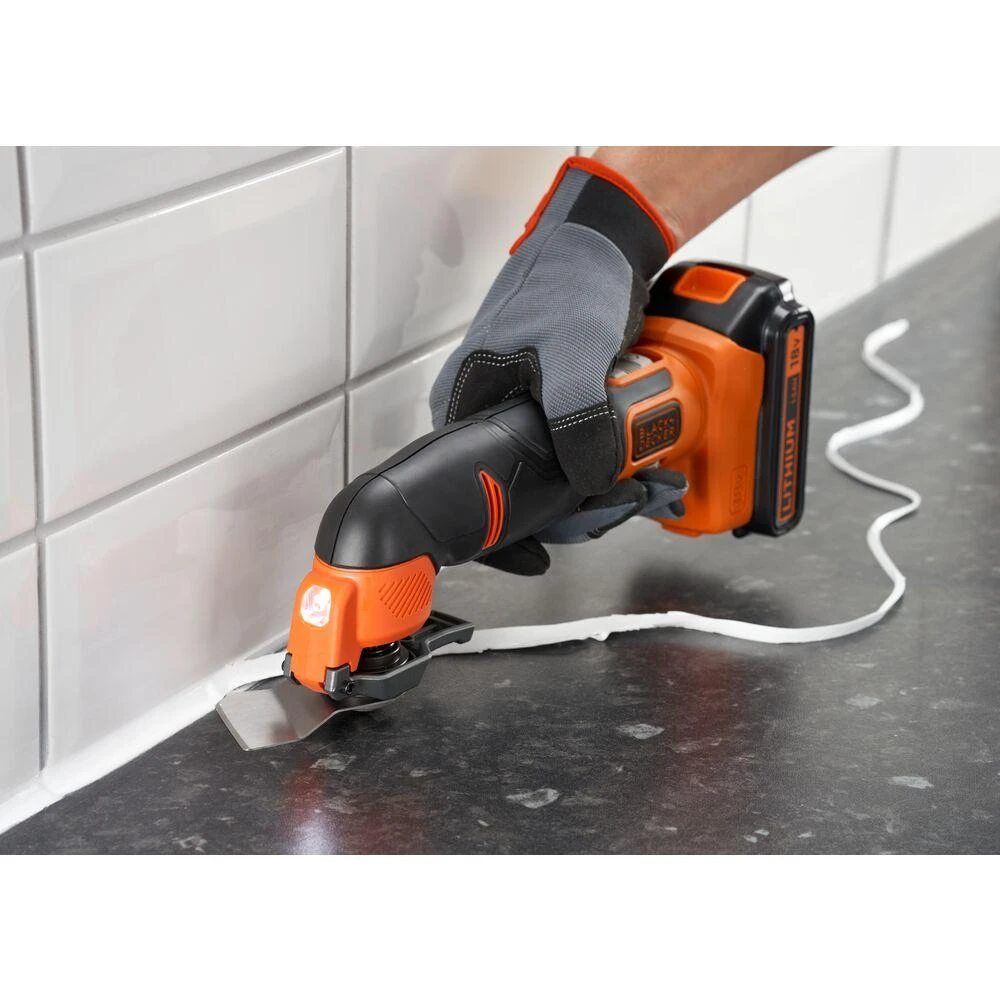 Black & Decker Juodas & Decker Daugiafunkcinis įrankis Juodas & Decker BDCOS18N-XJ; 18 V (be akumuliatoriaus ir pakrovėjo)